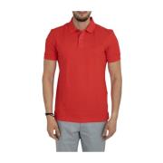 Rød kortærmet poloshirt