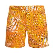 Korte Palm Leaves Stretch Badeshorts med fladt talje til mænd