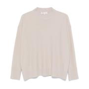 Beige Uld Cashmere Rund Hals Sweater