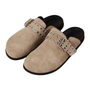 Halia Beige Læder Mules