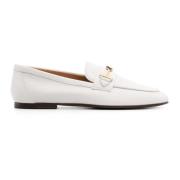 Hvide Læder Loafers Elegante Slip-On Sko