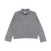 Ash Grey Uld Rullekrave Sweater