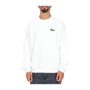 Hvid Oversize Krokodille Badge Sweatshirt