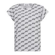 Logo Print Tee Top Hvid