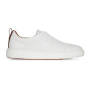 Slip-On Sneakers med Tan Detalje