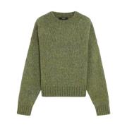 Afslappet pasform rund hals sweater med ribdetaljer