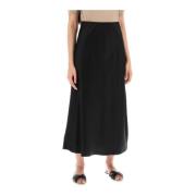 Satin Flared Midi Nederdel