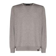 Sweater i barberet uld med logo patch