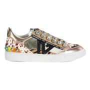 Læder Sneakers med Maxi Strass