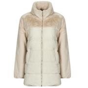 Pels Puffer Mix Frakke Beige