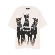 T-shirt med hundeprint i bomuld