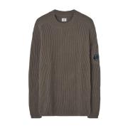 Beige Jersey Sweater med Side Logo