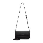 Sort Eco-læder Besat Crossbody Taske