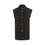 Tweed Vest med ternet kant