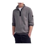 Outline Funnel Neck Sweatshirt Plum Grey