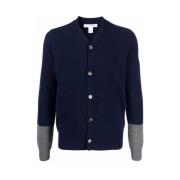 V-Neck Cardigan i Navy/TopGray