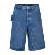 Blå Denim Tømrer Shorts