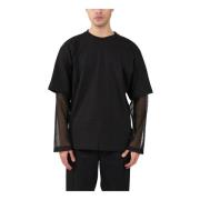 Bomuld Mesh Afslappet Fit T-shirt