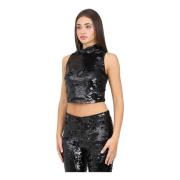 Sort Paliet Crop Top