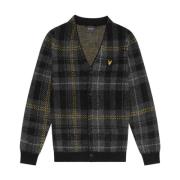 Strikket Børstet Tartan Cardigan