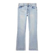 Indigo Stonewashed Flare Jeans