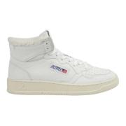 Hvide Shearling Mid-Top Sneakers