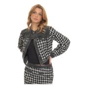 Houndstooth Front Button Jakke