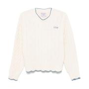 Hvid Kabelstrik Sweater