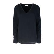 Sort sweater med lurex detaljer