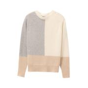 Farveblok Raglan Crew Neck Top