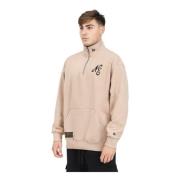 Beige Lifestyle Half-Zip Sweater