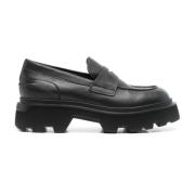 Sorte loafers i kalveskind