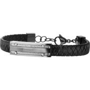 Herre Læder Sort Armbånd 19 cm RENO PJ26046BLU/03