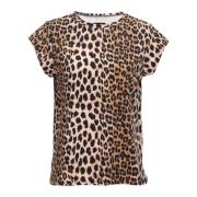 Leopard Print T-shirt til kvinder