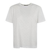 Hvid T-shirt med Rhinestone Pynt