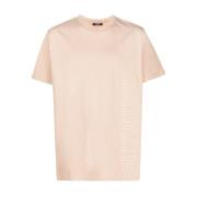 Præget Beige T-shirt Afslappet Stil