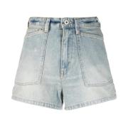 Blå Denim Casual Shorts