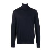 Blå Uld Elegant Sweater