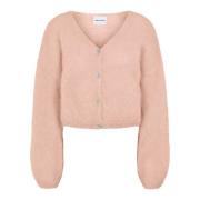 Cropped Mohair Cardigan i fersken