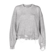 Grå Uld Cropped Sweater