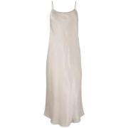 Beige Maxi Casual Slip Kjole