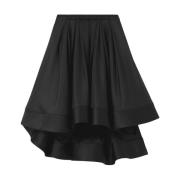 Sort Silke Nylon Taffeta Nederdel