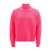 Rosa Uld Raglanærme Sweater