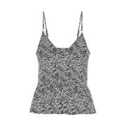 Zebra Print Stropløs Tank Top