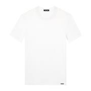 Bomuld T-shirt med Logo Patch