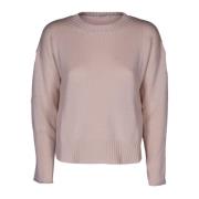 Dame Crew Neck Sweater. Langærmet. Uld og Cashmere Blanding.