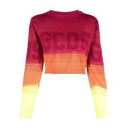 Pink Lurex Cropped Sweater