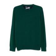 Grøn Uld-Kashmir Sweater Rund Hals