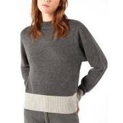 Grå Uldblanding Batwing Sweater