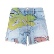 Graffiti Bombing Denim Shorts